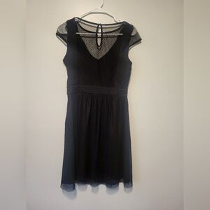 NAF NAF sheer polkadot black dress size 36